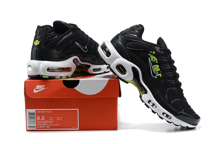 2021 Nike Air Max Plus Black Fluorscent White Running Shoes - Click Image to Close